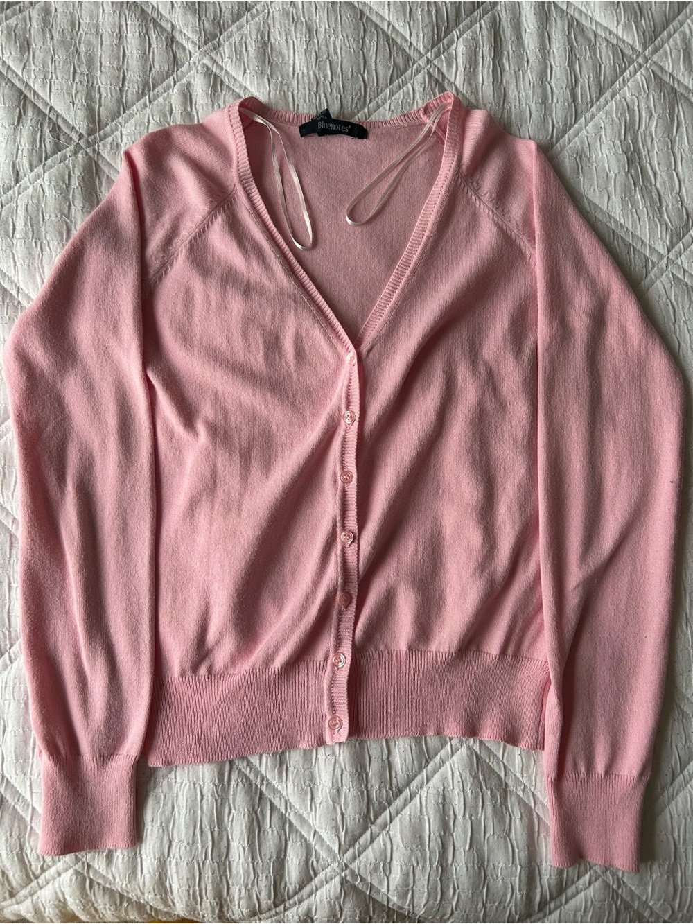 Y2K 2000's Pink V-Neck Button Cardigan Sweater